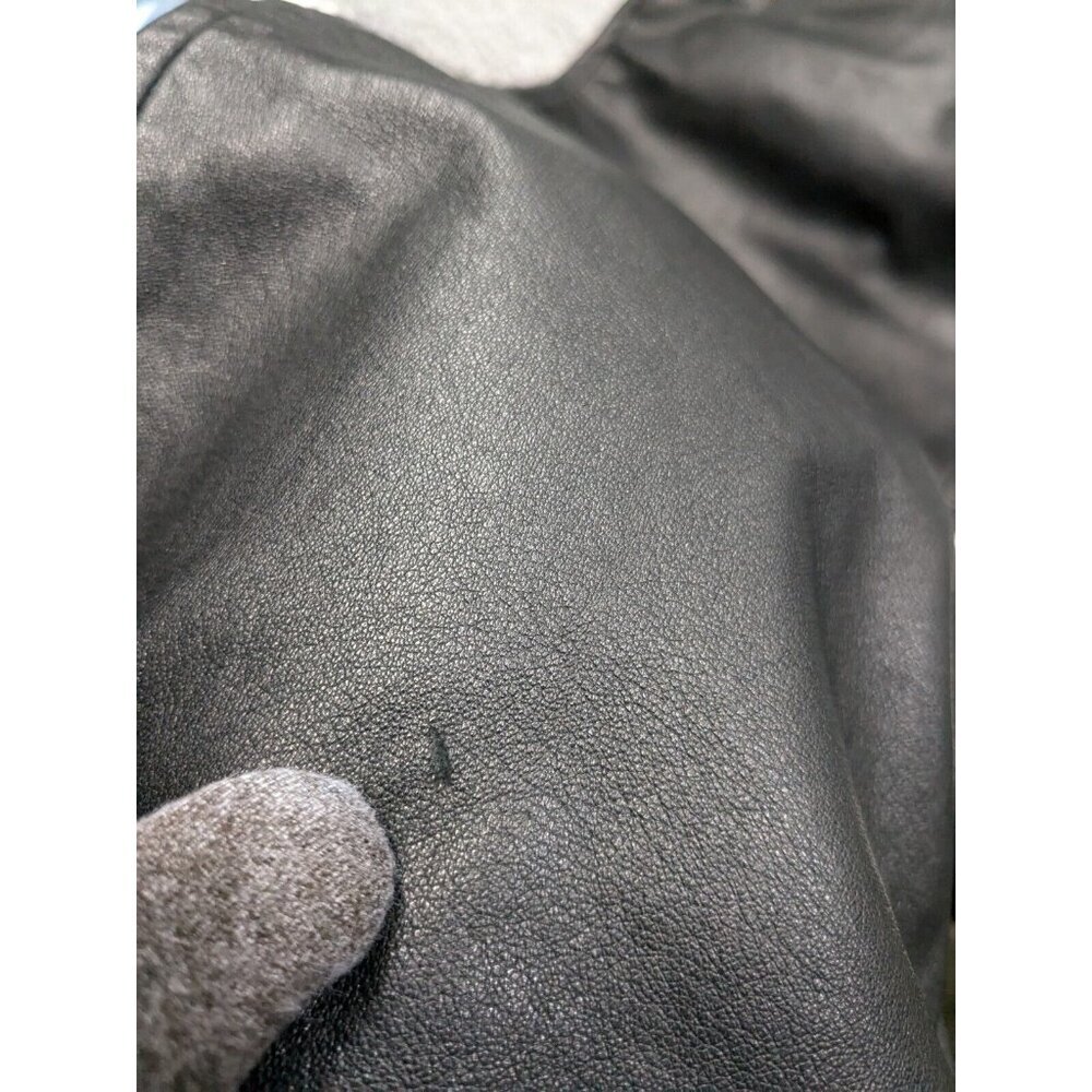 Gap Leather Pants Mens 34 Button Fly Retro Y2K Vintage Style Rock Biker Black - Picture 8 of 16